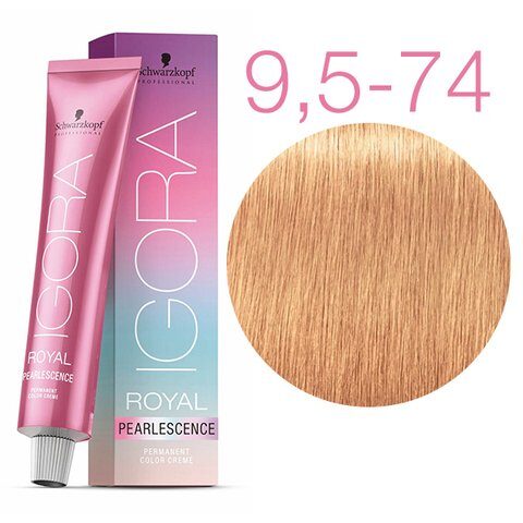 Schwarzkopf  IGORA ROYAL PEARLESCENCE Крем-краска  P 9,5-74 Светлый блондин пастельный мандарин 60 мл