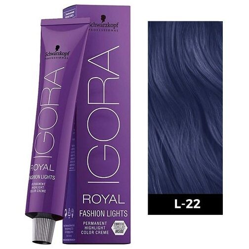 Schwarzkopf Крем-краска Igora Royal Fashion lights L-22 (Пепельный экстра)  60 мл.