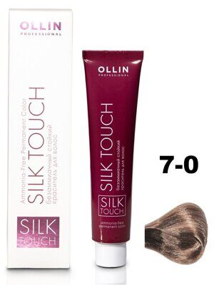 OLLIN SILK TOUCH  7/0 русый 60мл Безаммиачный стойкий краситель для волос