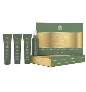 OLLIN Keratine Royal Treatment Набор (шампунь 100мл/ бальзам 100мл/ сыворотка 100мл/ блеск 100мл)